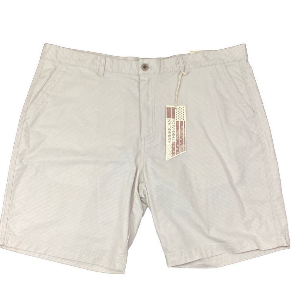 NWT Men’s American Threads Weathered Vintage Look Beige Shorts Size 40W